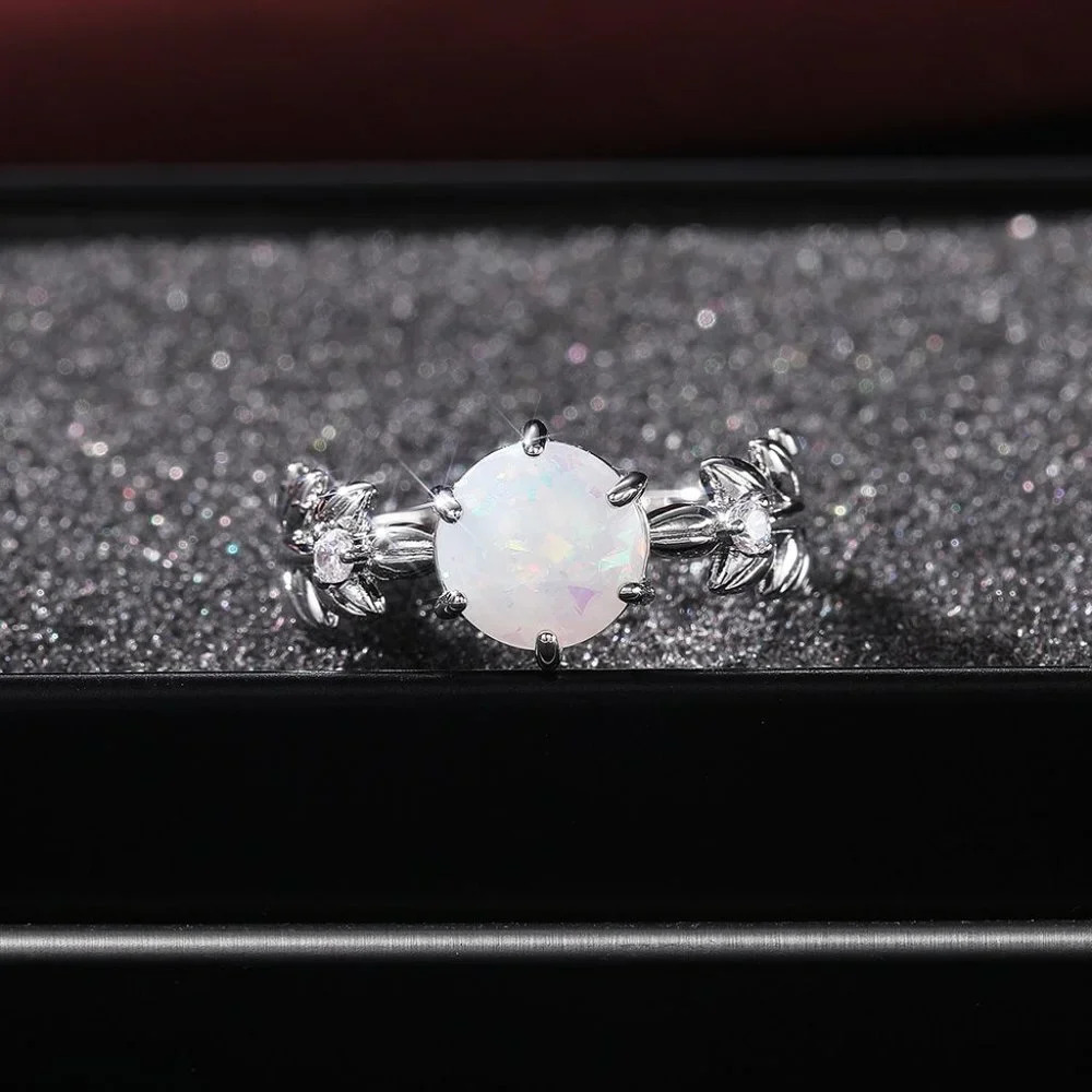 💎Dainty Opal CZ Silver Plated Beautiful Fashion Trendy Ring for UNVN120… - Picture 3 of 6